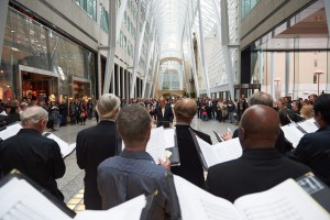 Noel Edison conducting the TMC at Brookfield Place