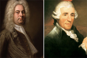 Painted portraits of Handel and Haydn