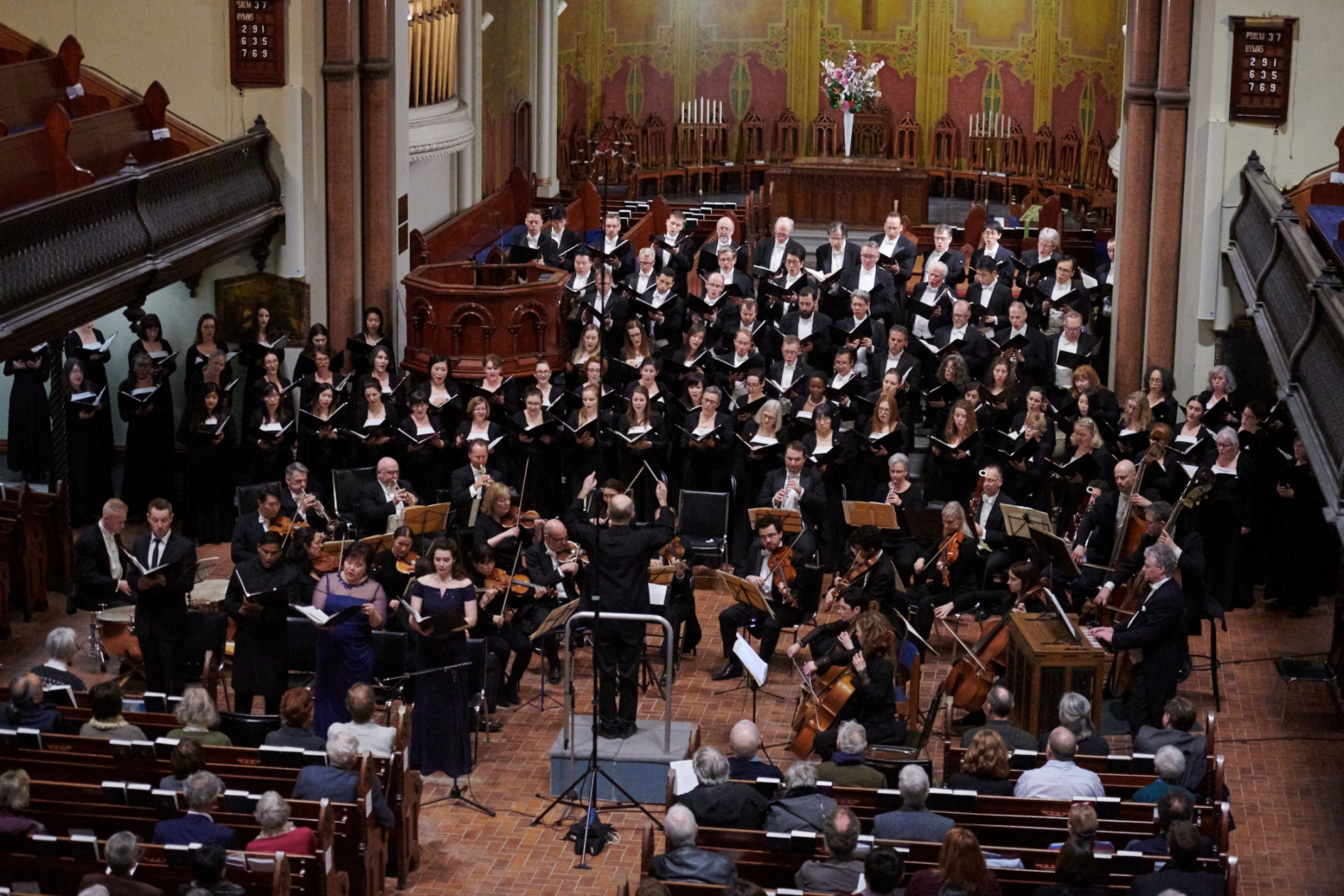 TMChoir performs a program of Handel and Haydn with orchestra and soloists at St. Andrew's Church., under conductor David Fallis. Photo by Brian Summers.